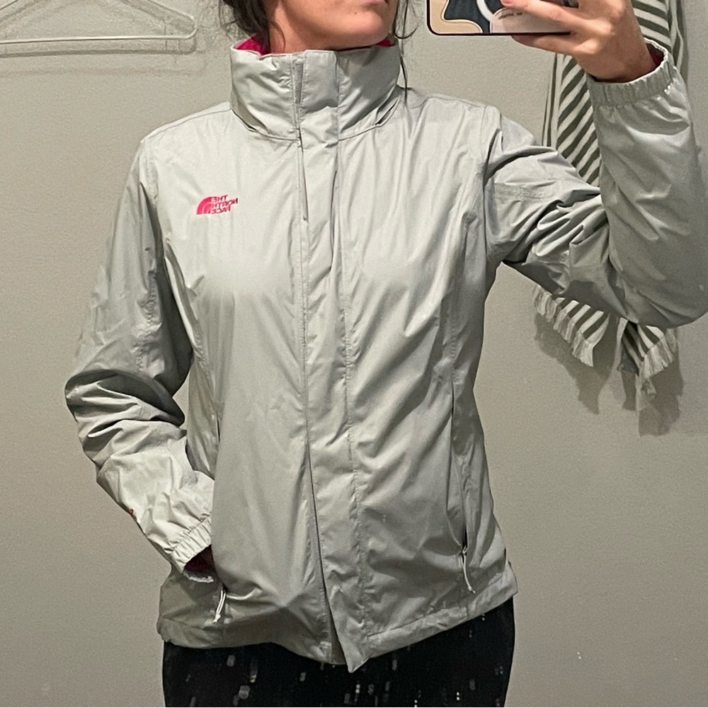 The North Face Pink Grey Ribbon Resolve Jacket Women's - Picture 14 of 15